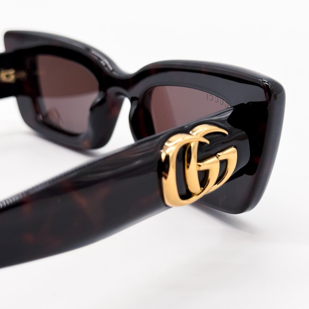 NEW GUCCI GG1827S 002 WOMEN DARK HAVANA SUNGLASSES GUCCI - Picture 9 of 12